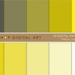 Digital Papers Yellow Shades 12x12 ..