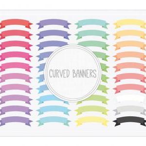 Curved Ribbon Banners Clip Art + Co..