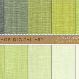 Digital Papers - Linen - Pistachio Shades