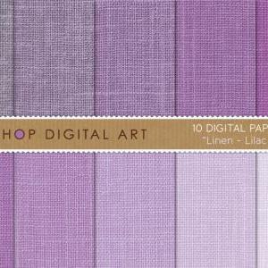 Digital Papers - Linen - Lilac Shad..