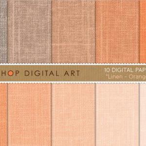 Digital Papers Linen - Orange Shade..