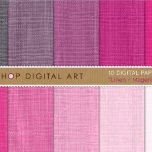 Digital Papers - Linen - Magenta Sh..