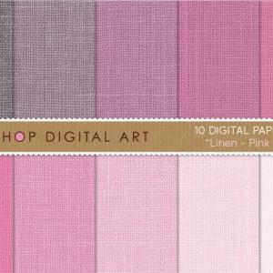 Digital Papers - Linen - Pink Shades