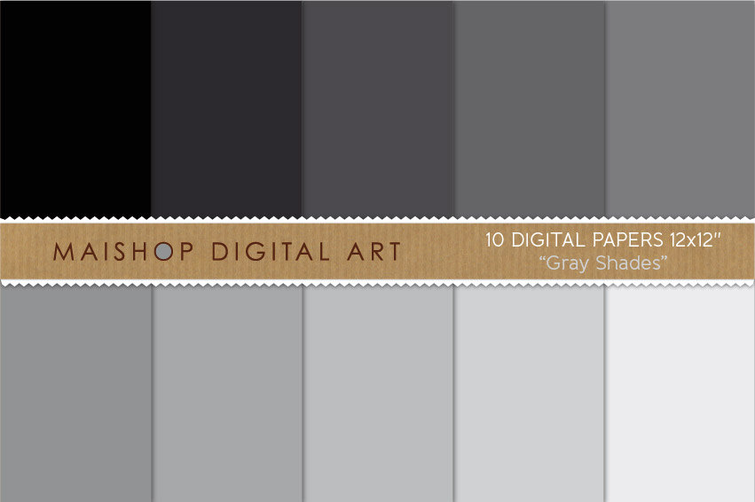 Digital Papers Gray Shades 12x12 inches - INSTANT DOWNLOAD - Buy Any 2 Packs Get 1 Free