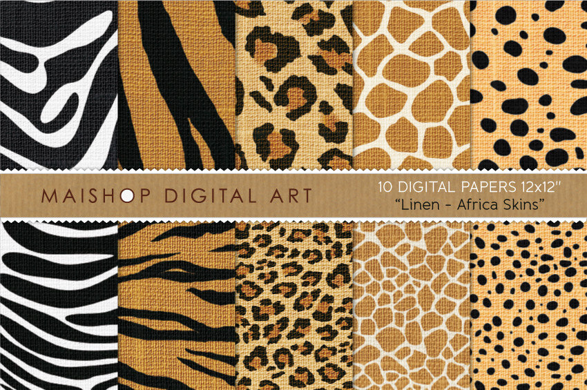 Digital Papers - Linen - Africa Skins