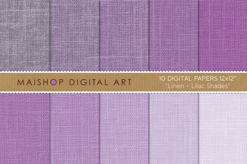 Digital Papers - Linen - Lilac Shades