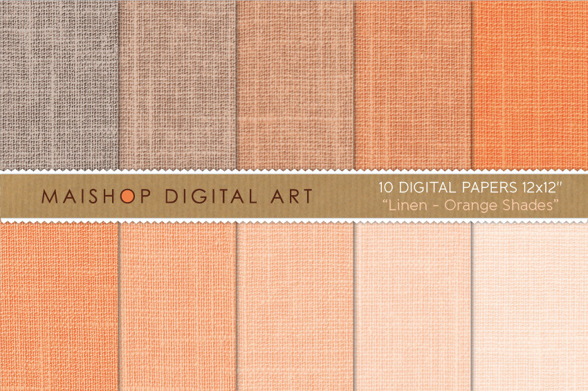 Digital Papers Linen - Orange Shades