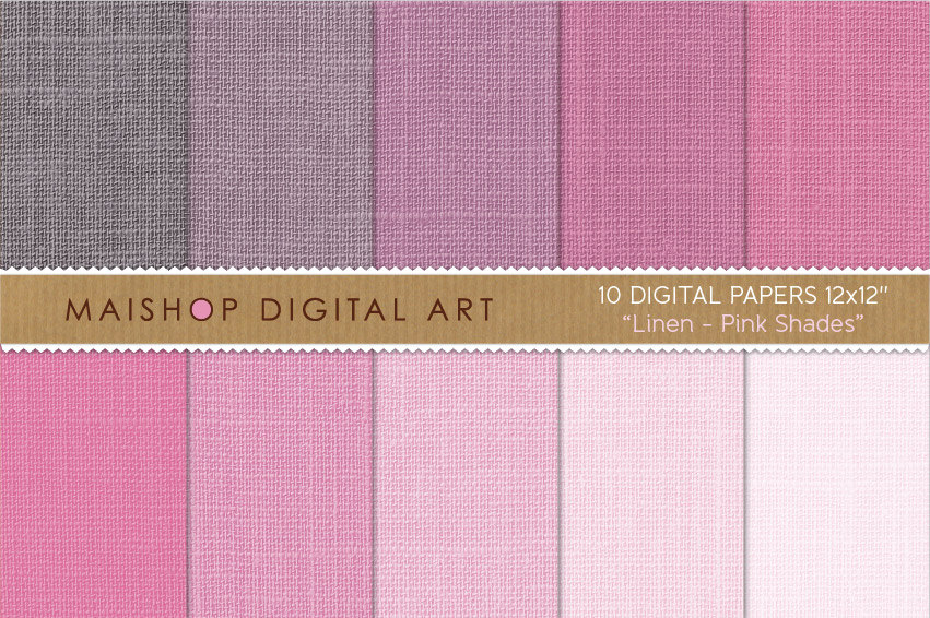 Digital Papers - Linen - Pink Shades